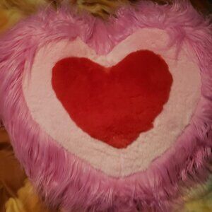 dolls kill heart pillow with faux fur trim